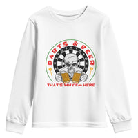 Funny Skeleton Darts Player Beer Lover Youth Sweatshirt That Is Why I Am Here - Wonder Print Shop