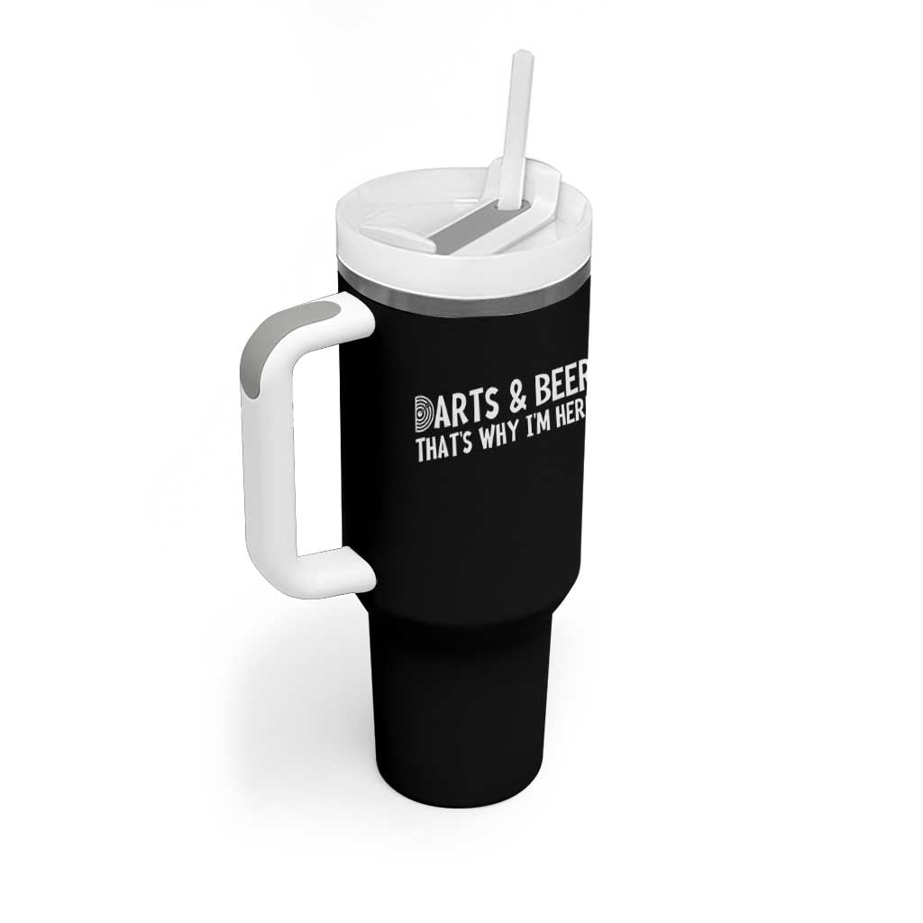 Funny Darts And Beer That Is Why I Am Here Tumbler With Handle Dartist Beer Lover - Wonder Print Shop