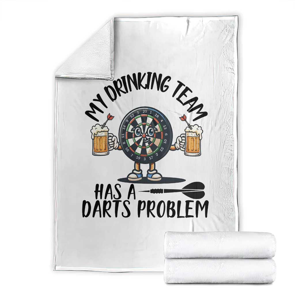 My Drinking Team Has A Darts Problem Throw Blanket Funny Darts Player Team - Wonder Print Shop