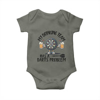 My Drinking Team Has A Darts Problem Baby Onesie Funny Darts Player Team - Wonder Print Shop