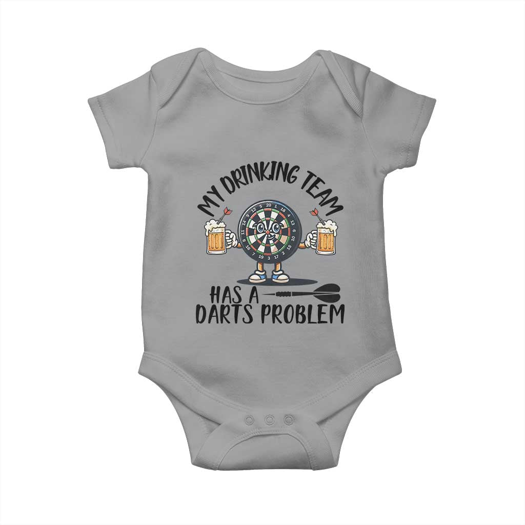 My Drinking Team Has A Darts Problem Baby Onesie Funny Darts Player Team - Wonder Print Shop