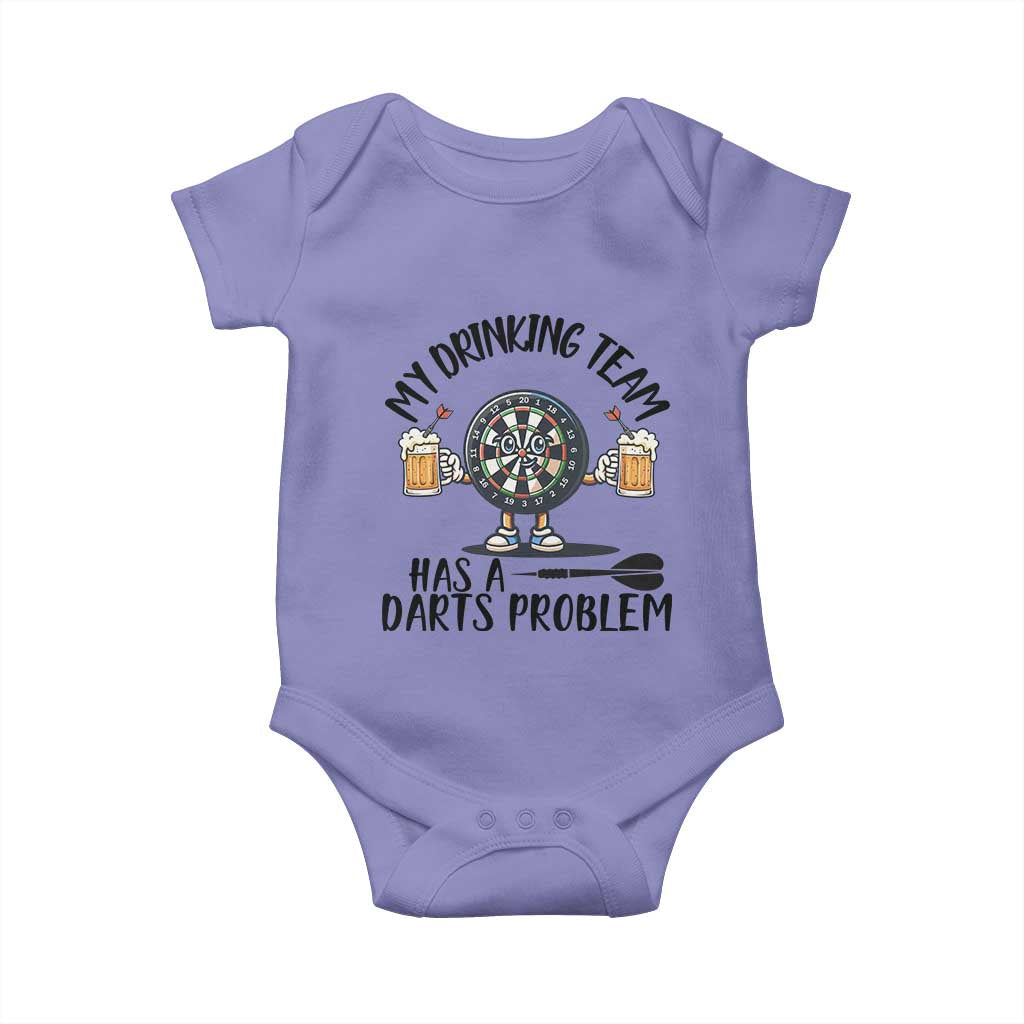 My Drinking Team Has A Darts Problem Baby Onesie Funny Darts Player Team - Wonder Print Shop