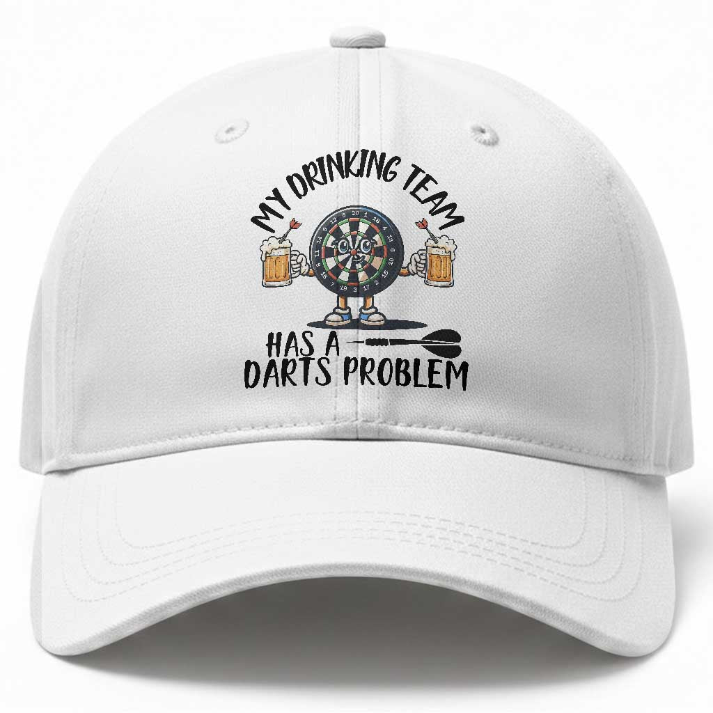 My Drinking Team Has A Darts Problem Baseball Cap Funny Darts Player Team