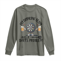 My Drinking Team Has A Darts Problem Long Sleeve Shirt Funny Darts Player Team - Wonder Print Shop