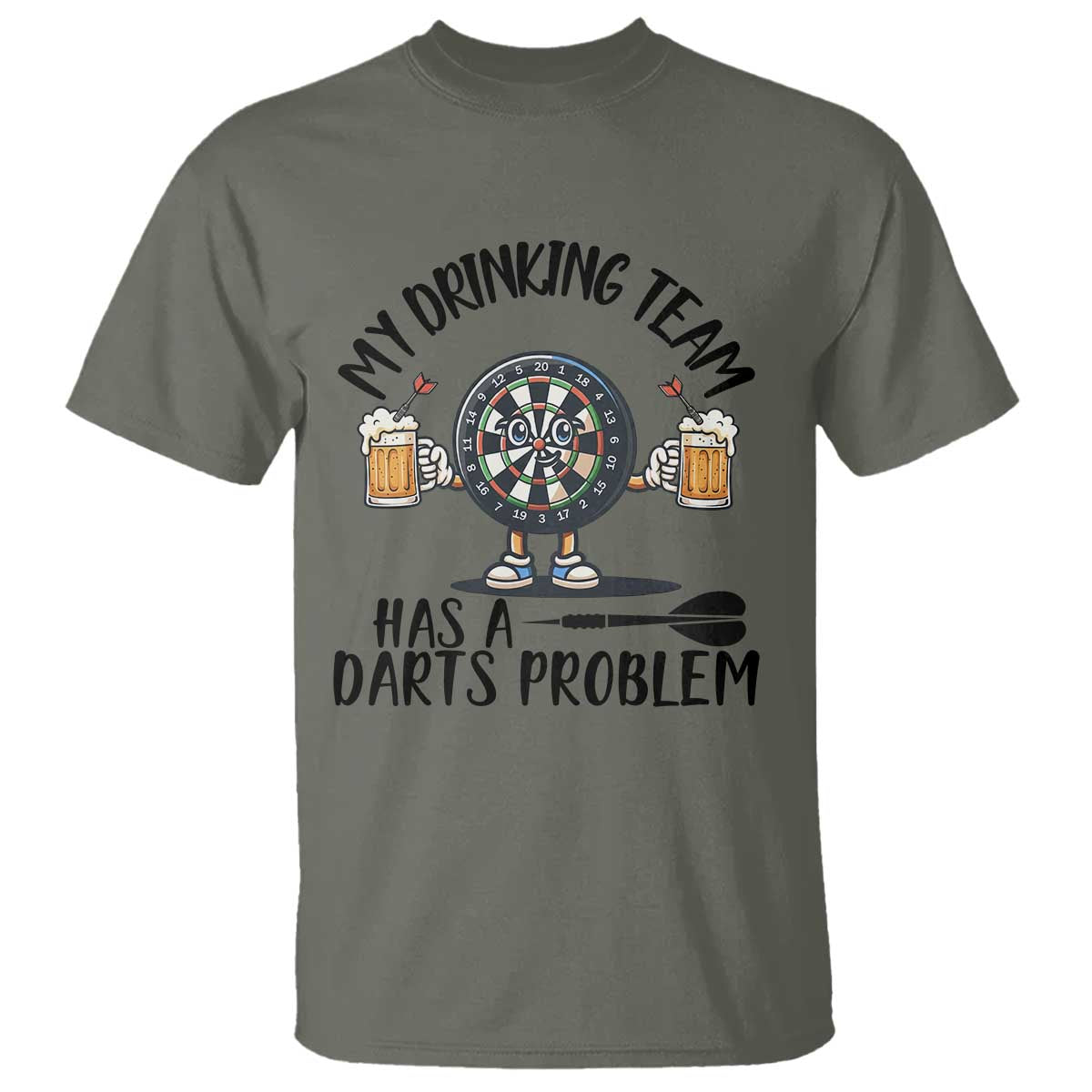 My Drinking Team Has A Darts Problem T Shirt Funny Darts Player Team - Wonder Print Shop