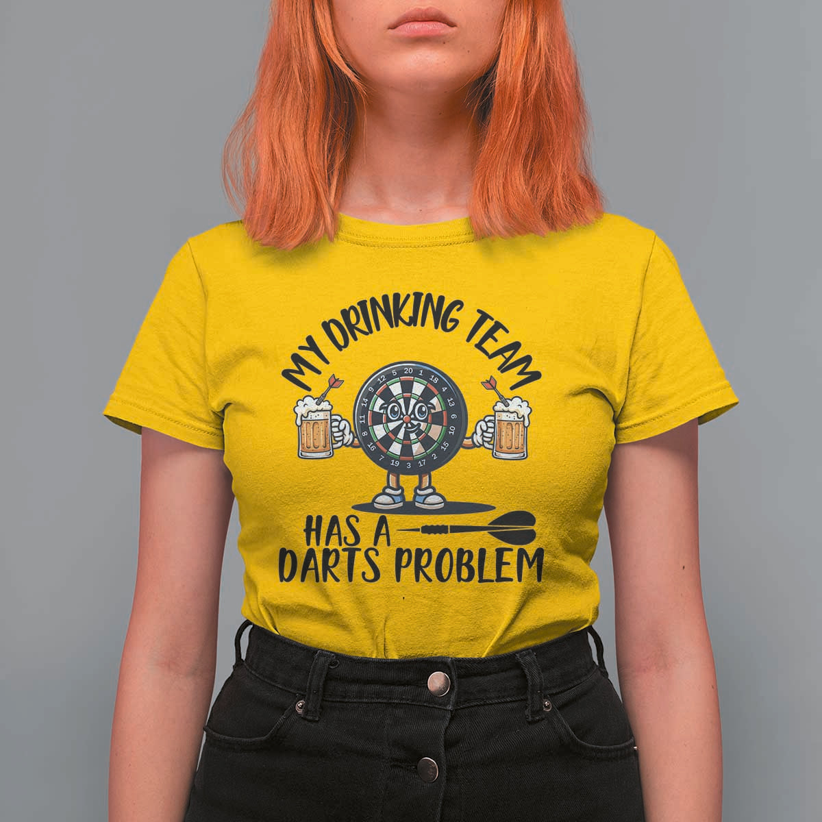 My Drinking Team Has A Darts Problem T Shirt For Women Funny Darts Player Team - Wonder Print Shop