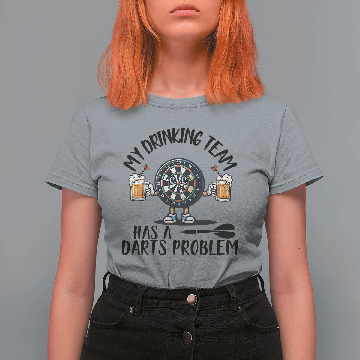 My Drinking Team Has A Darts Problem T Shirt For Women Funny Darts Player Team - Wonder Print Shop