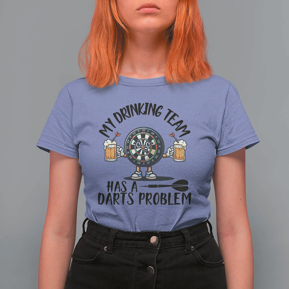My Drinking Team Has A Darts Problem T Shirt For Women Funny Darts Player Team - Wonder Print Shop