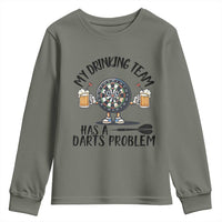 My Drinking Team Has A Darts Problem Youth Sweatshirt Funny Darts Player Team - Wonder Print Shop
