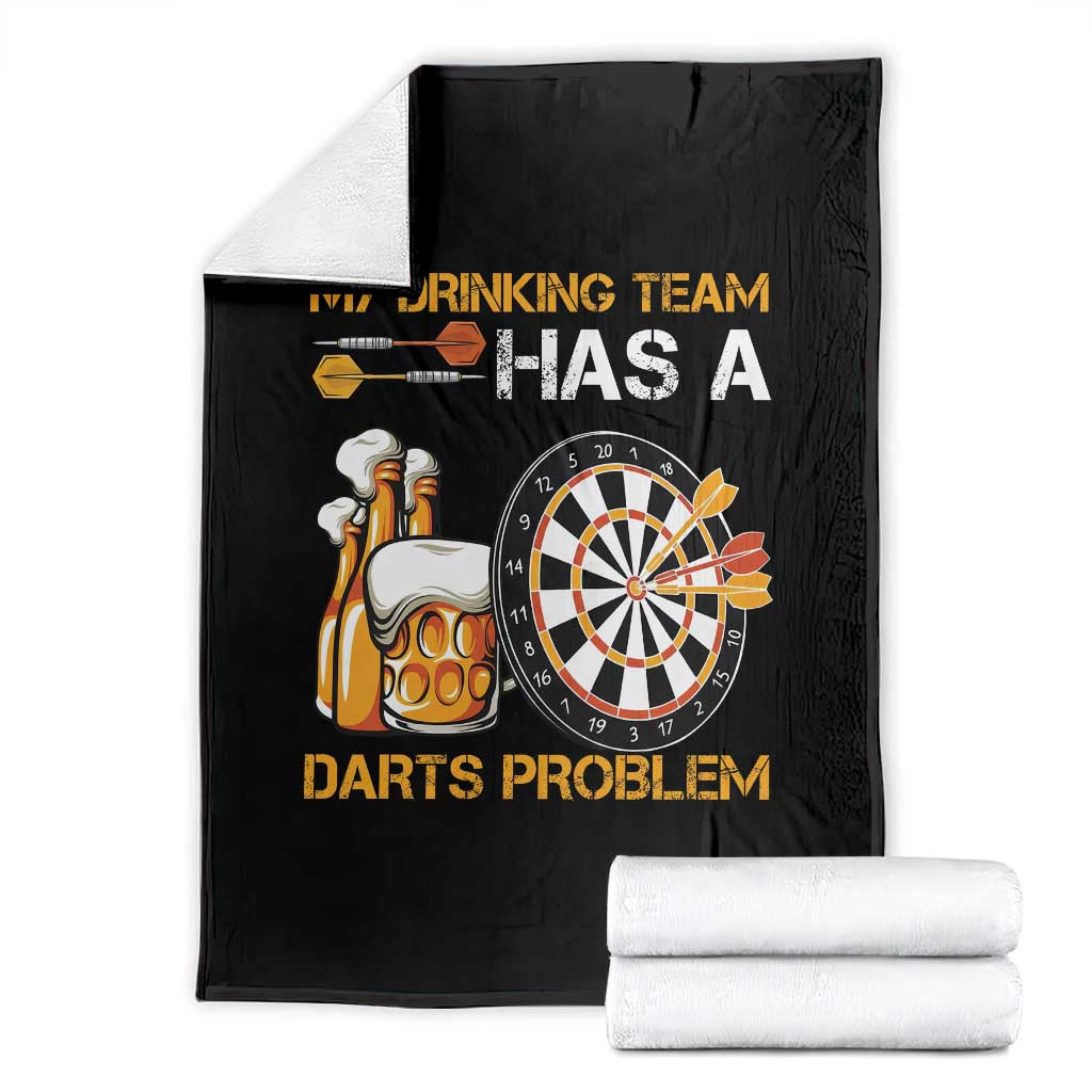 Funny Beer Drinking Darts Problem Throw Blanket Dart Player Team Gift - Wonder Print Shop