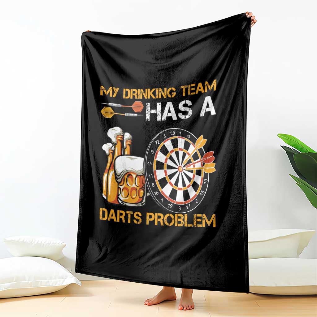 Funny Beer Drinking Darts Problem Throw Blanket Dart Player Team Gift - Wonder Print Shop