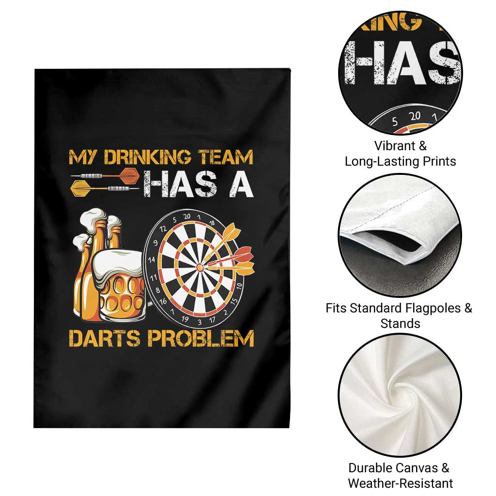Funny Beer Drinking Darts Problem Garden Flag Dart Player Team Gift - Wonder Print Shop