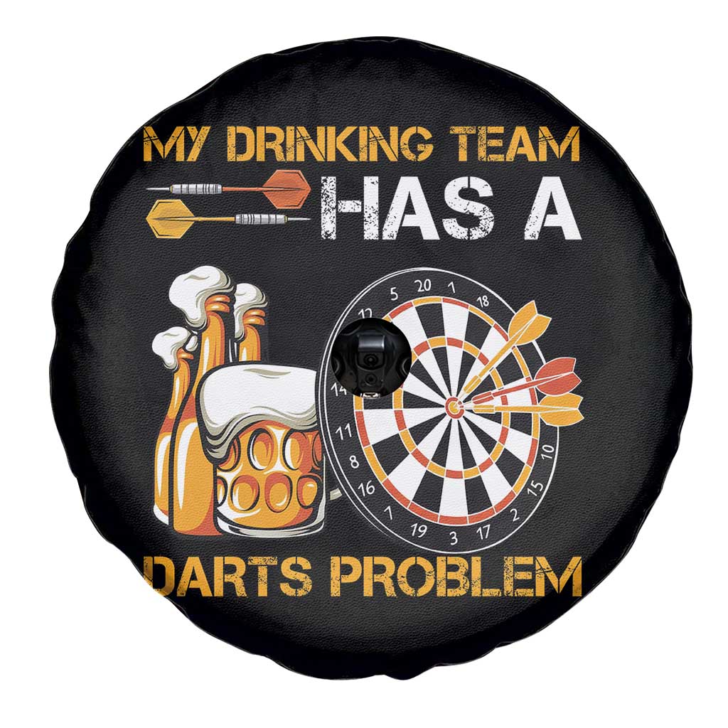 Funny Beer Drinking Darts Problem Spare Tire Cover Dart Player Team Gift - Wonder Print Shop