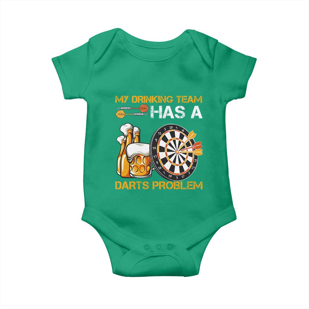 Funny Beer Drinking Darts Problem Baby Onesie Dart Player Team Gift - Wonder Print Shop