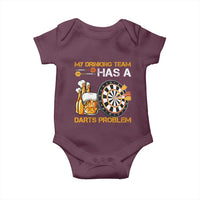 Funny Beer Drinking Darts Problem Baby Onesie Dart Player Team Gift - Wonder Print Shop