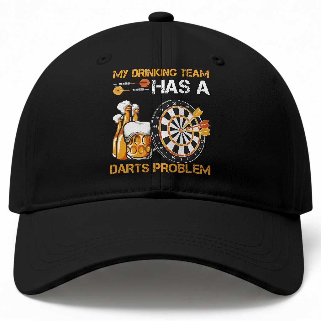 Funny Beer Drinking Darts Problem Baseball Cap Dart Player Team Gift