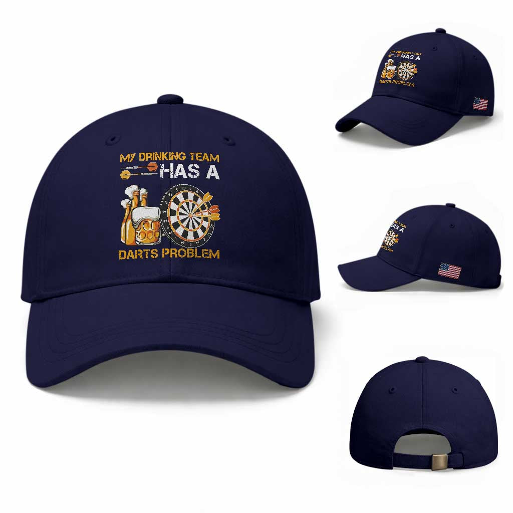 Funny Beer Drinking Darts Problem Baseball Cap Dart Player Team Gift