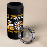 Funny Beer Drinking Darts Problem 4 in 1 Can Cooler Tumbler Dart Player Team Gift - Wonder Print Shop