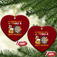 Funny Beer Drinking Darts Problem Ceramic Ornament Dart Player Team Gift - Wonder Print Shop