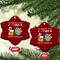 Funny Beer Drinking Darts Problem Ceramic Ornament Dart Player Team Gift - Wonder Print Shop