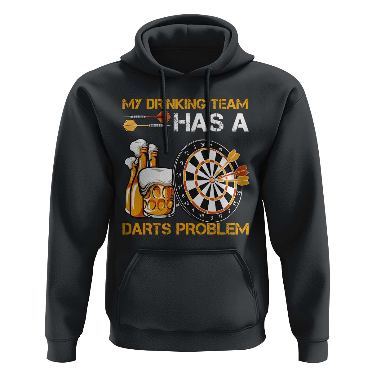 Funny Beer Drinking Darts Problem Hoodie Dart Player Team Gift - Wonder Print Shop