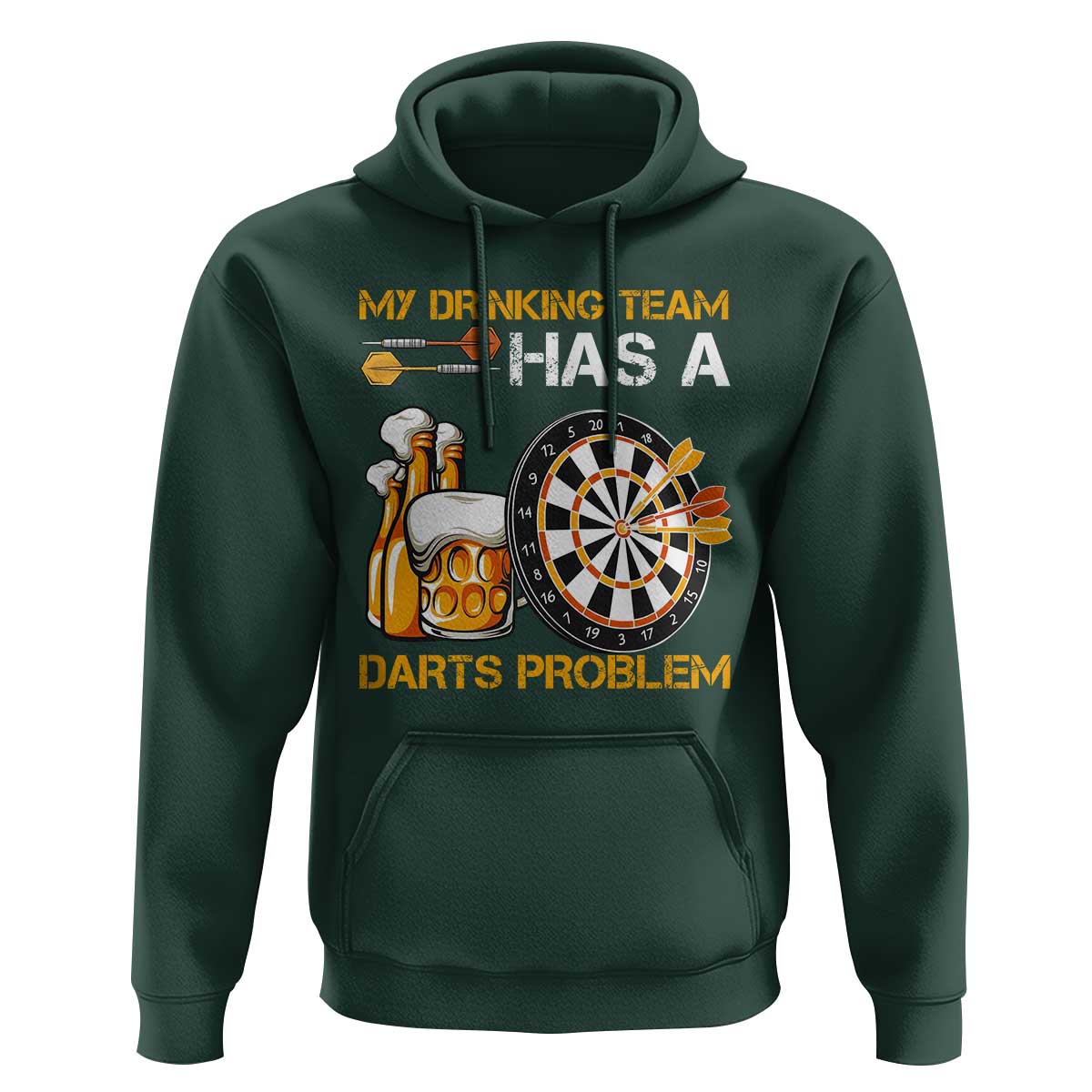 Funny Beer Drinking Darts Problem Hoodie Dart Player Team Gift - Wonder Print Shop