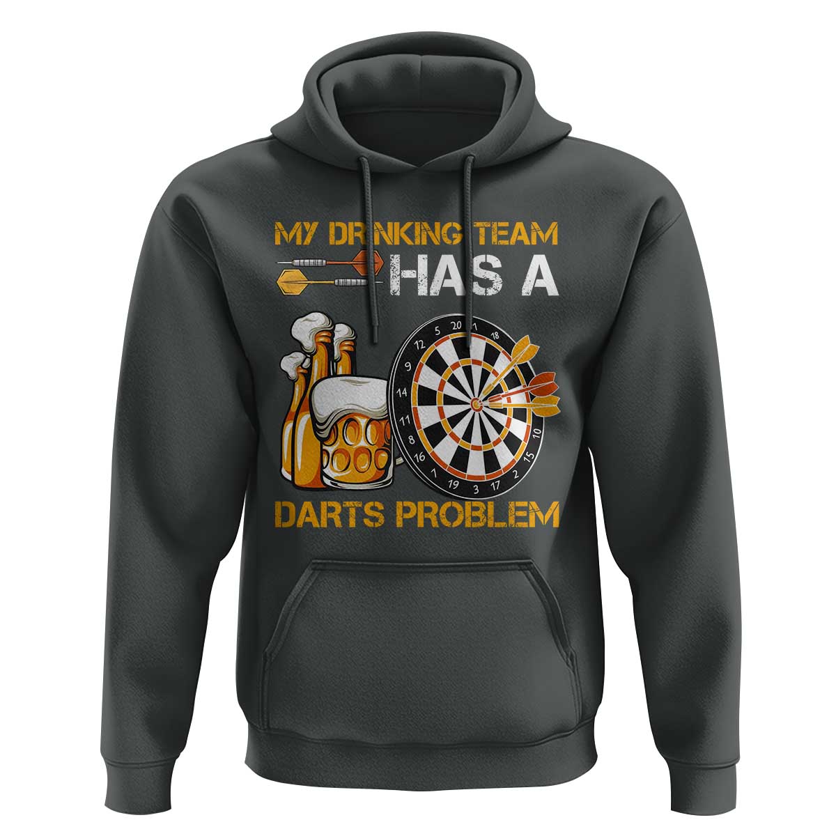 Funny Beer Drinking Darts Problem Hoodie Dart Player Team Gift - Wonder Print Shop