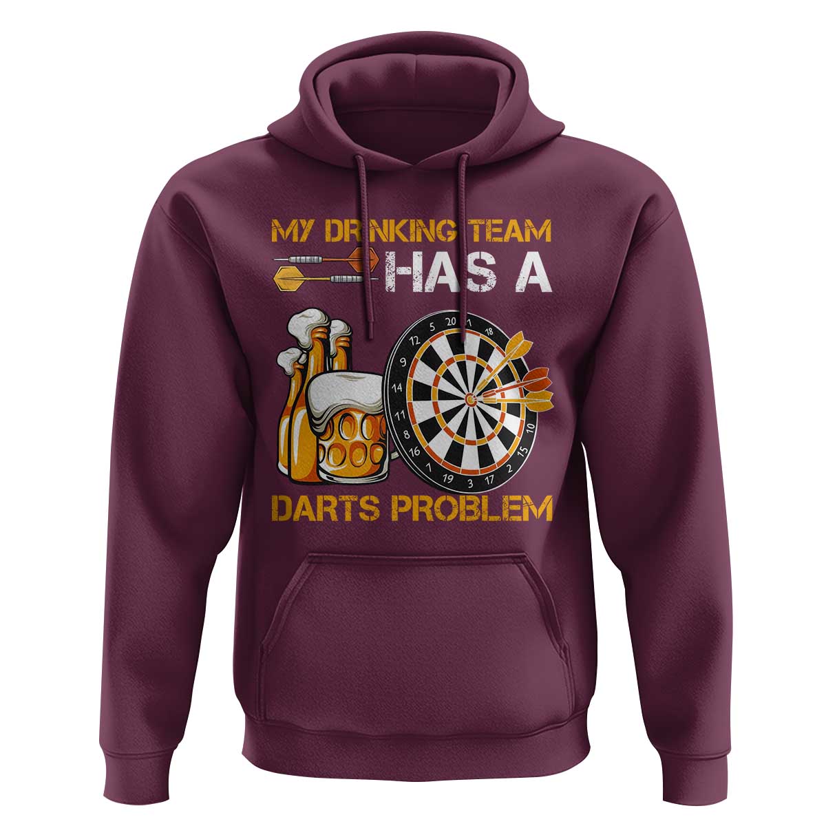 Funny Beer Drinking Darts Problem Hoodie Dart Player Team Gift - Wonder Print Shop