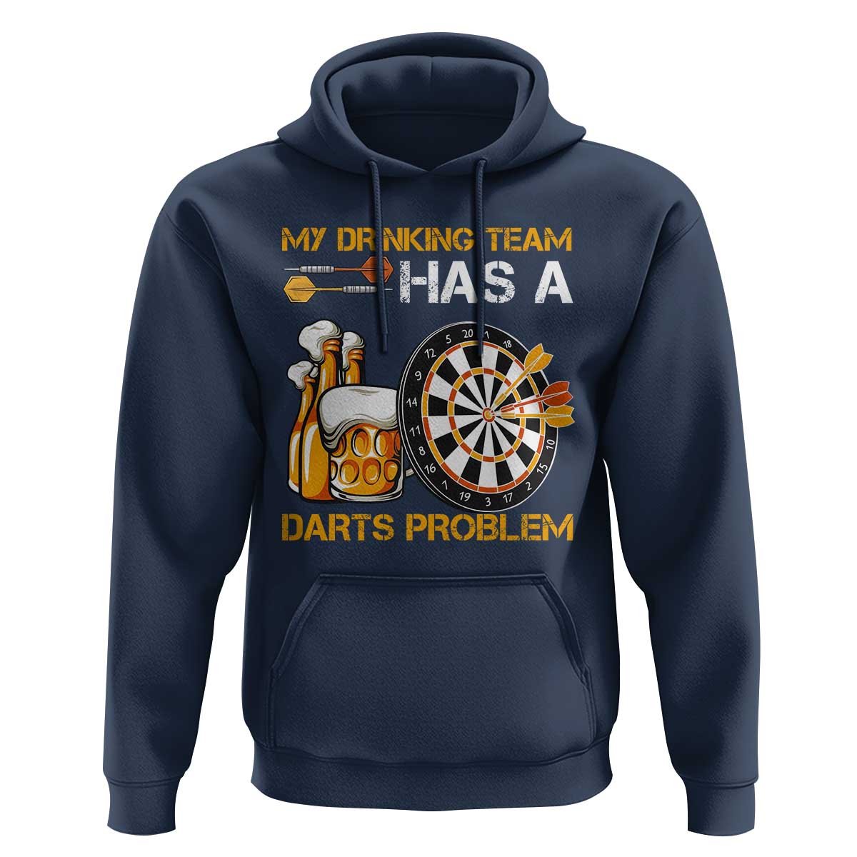 Funny Beer Drinking Darts Problem Hoodie Dart Player Team Gift - Wonder Print Shop