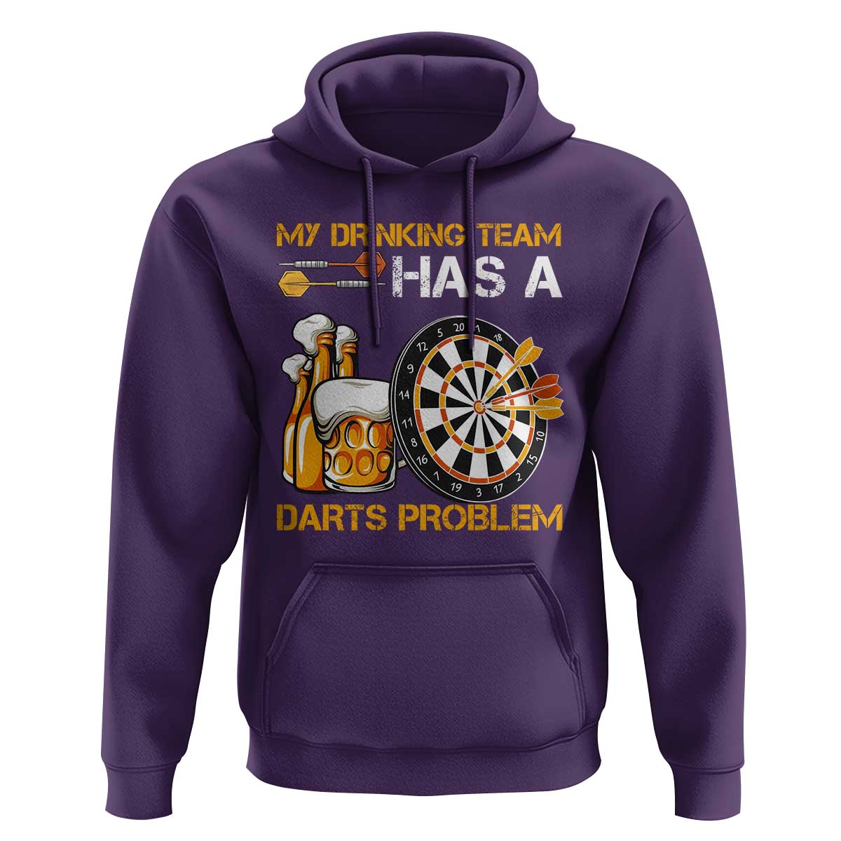Funny Beer Drinking Darts Problem Hoodie Dart Player Team Gift - Wonder Print Shop
