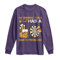 Funny Beer Drinking Darts Problem Long Sleeve Shirt Dart Player Team Gift - Wonder Print Shop