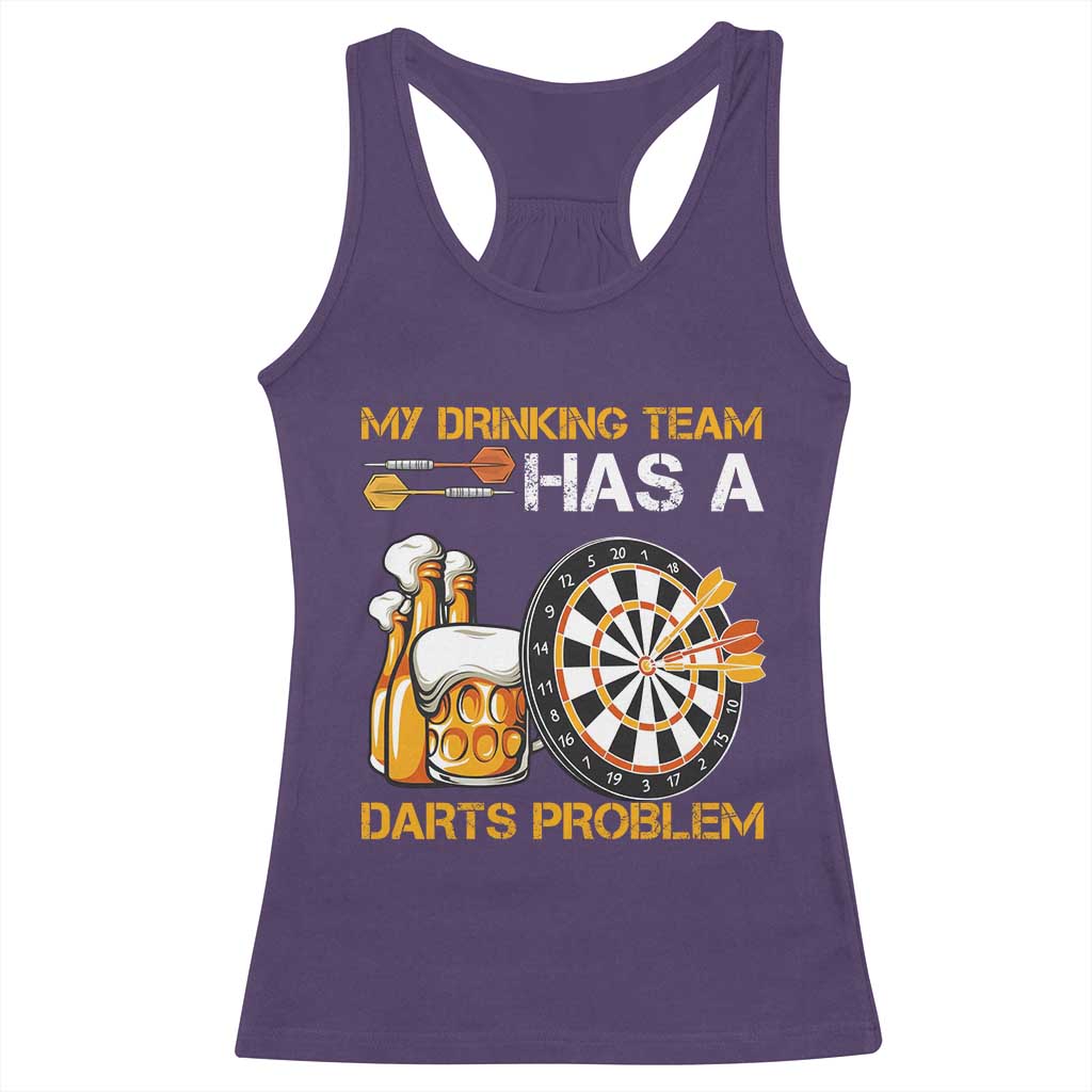 Funny Beer Drinking Darts Problem Racerback Tank Top Dart Player Team Gift - Wonder Print Shop