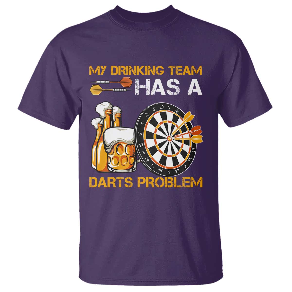 Funny Beer Drinking Darts Problem T Shirt Dart Player Team Gift - Wonder Print Shop