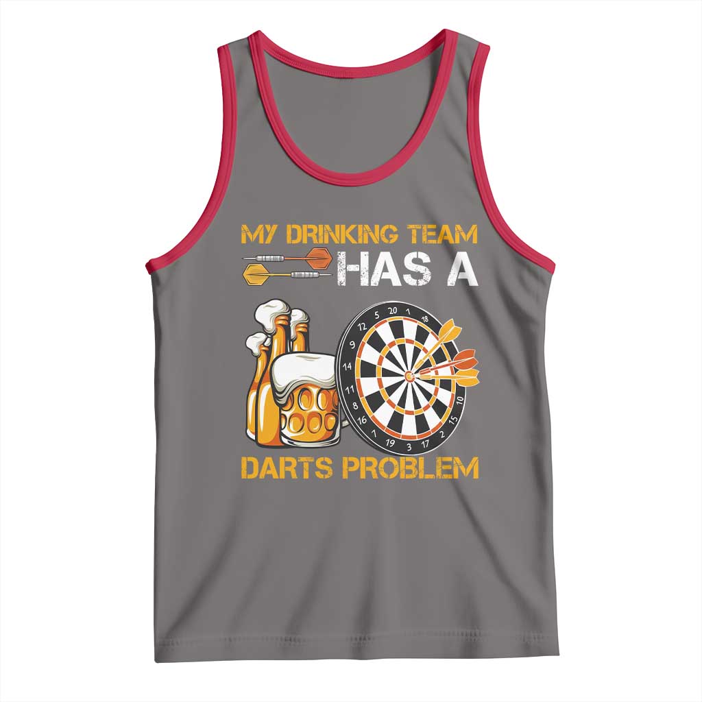 Funny Beer Drinking Darts Problem Tank Top Dart Player Team Gift - Wonder Print Shop