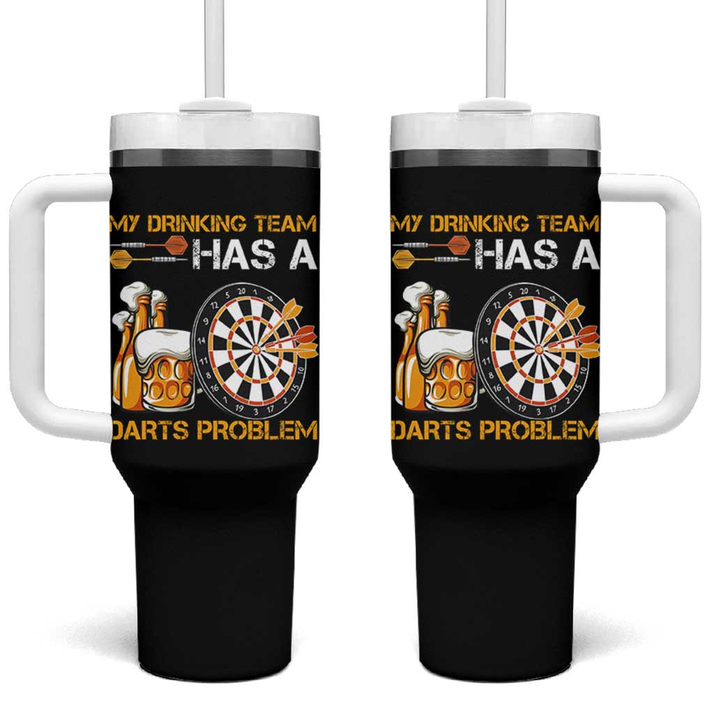 Funny Beer Drinking Darts Problem Tumbler With Handle Dart Player Team Gift - Wonder Print Shop