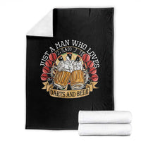 Just A Man Who Loves Darts And Beer Throw Blanket Funny Dart Player - Wonder Print Shop