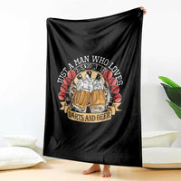 Just A Man Who Loves Darts And Beer Throw Blanket Funny Dart Player - Wonder Print Shop