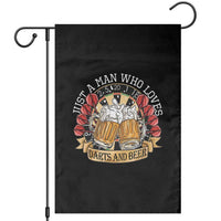 Just A Man Who Loves Darts And Beer Garden Flag Funny Dart Player - Wonder Print Shop