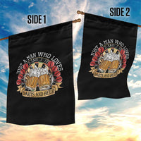 Just A Man Who Loves Darts And Beer Garden Flag Funny Dart Player - Wonder Print Shop