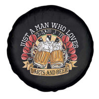 Just A Man Who Loves Darts And Beer Spare Tire Cover Funny Dart Player - Wonder Print Shop