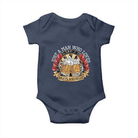 Just A Man Who Loves Darts And Beer Baby Onesie Funny Dart Player - Wonder Print Shop
