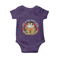 Just A Man Who Loves Darts And Beer Baby Onesie Funny Dart Player - Wonder Print Shop