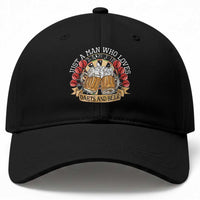 Just A Man Who Loves Darts And Beer Baseball Cap Funny Dart Player