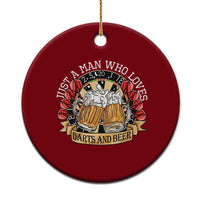 Just A Man Who Loves Darts And Beer Ceramic Ornament Funny Dart Player - Wonder Print Shop