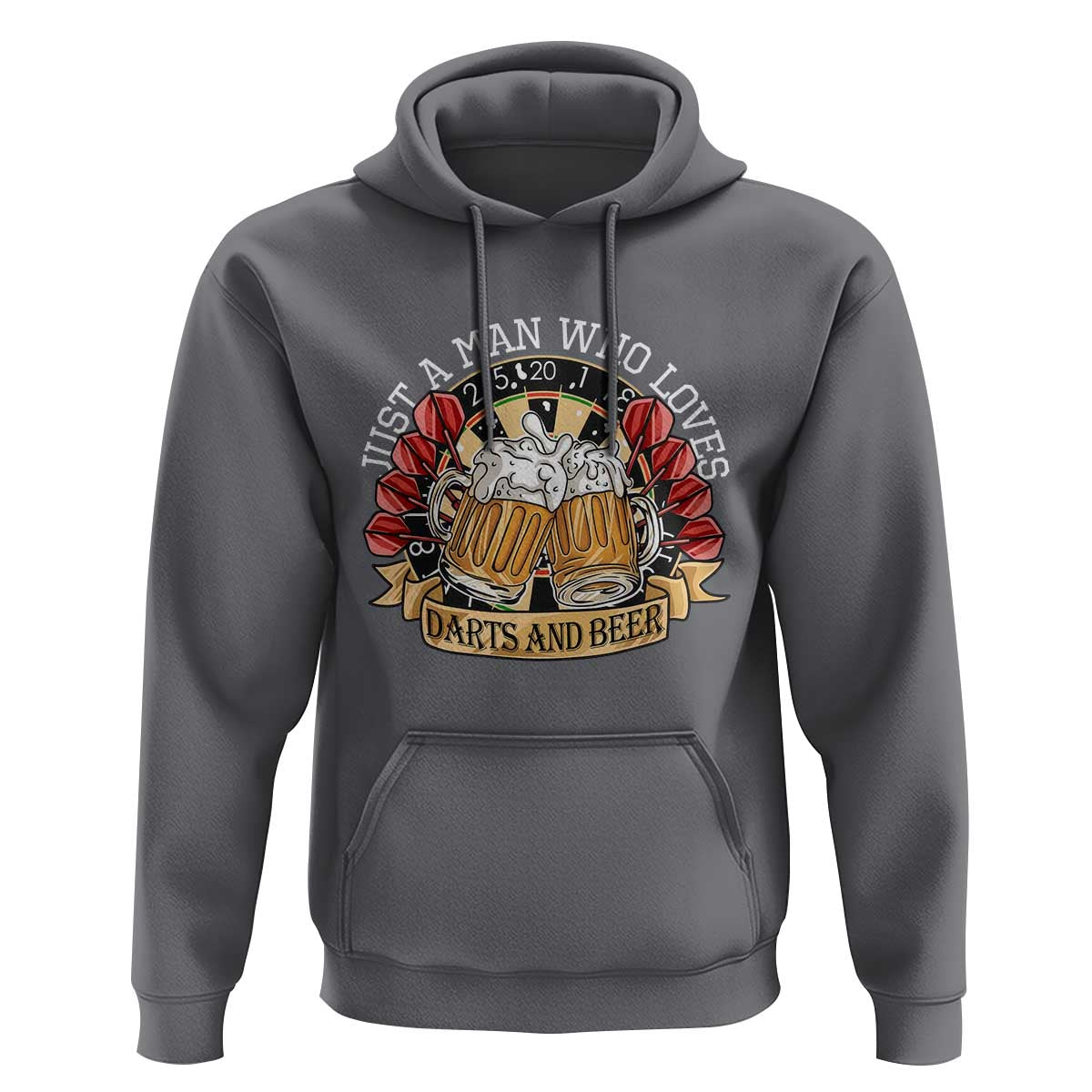 Just A Man Who Loves Darts And Beer Hoodie Funny Dart Player - Wonder Print Shop