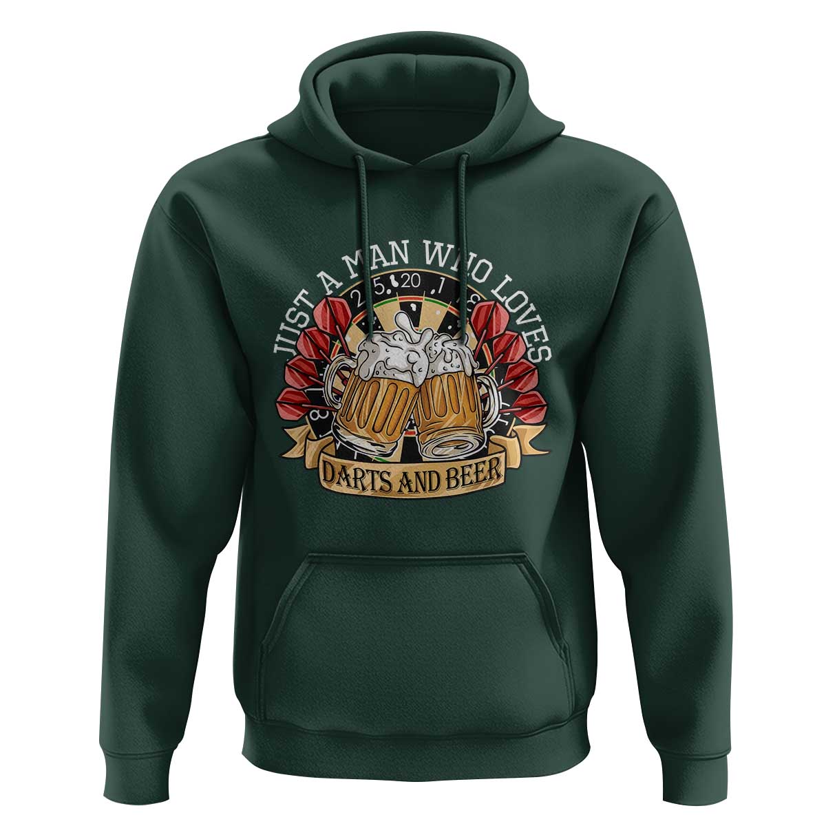 Just A Man Who Loves Darts And Beer Hoodie Funny Dart Player - Wonder Print Shop