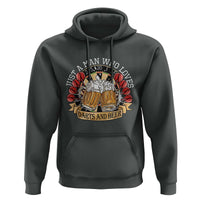 Just A Man Who Loves Darts And Beer Hoodie Funny Dart Player - Wonder Print Shop