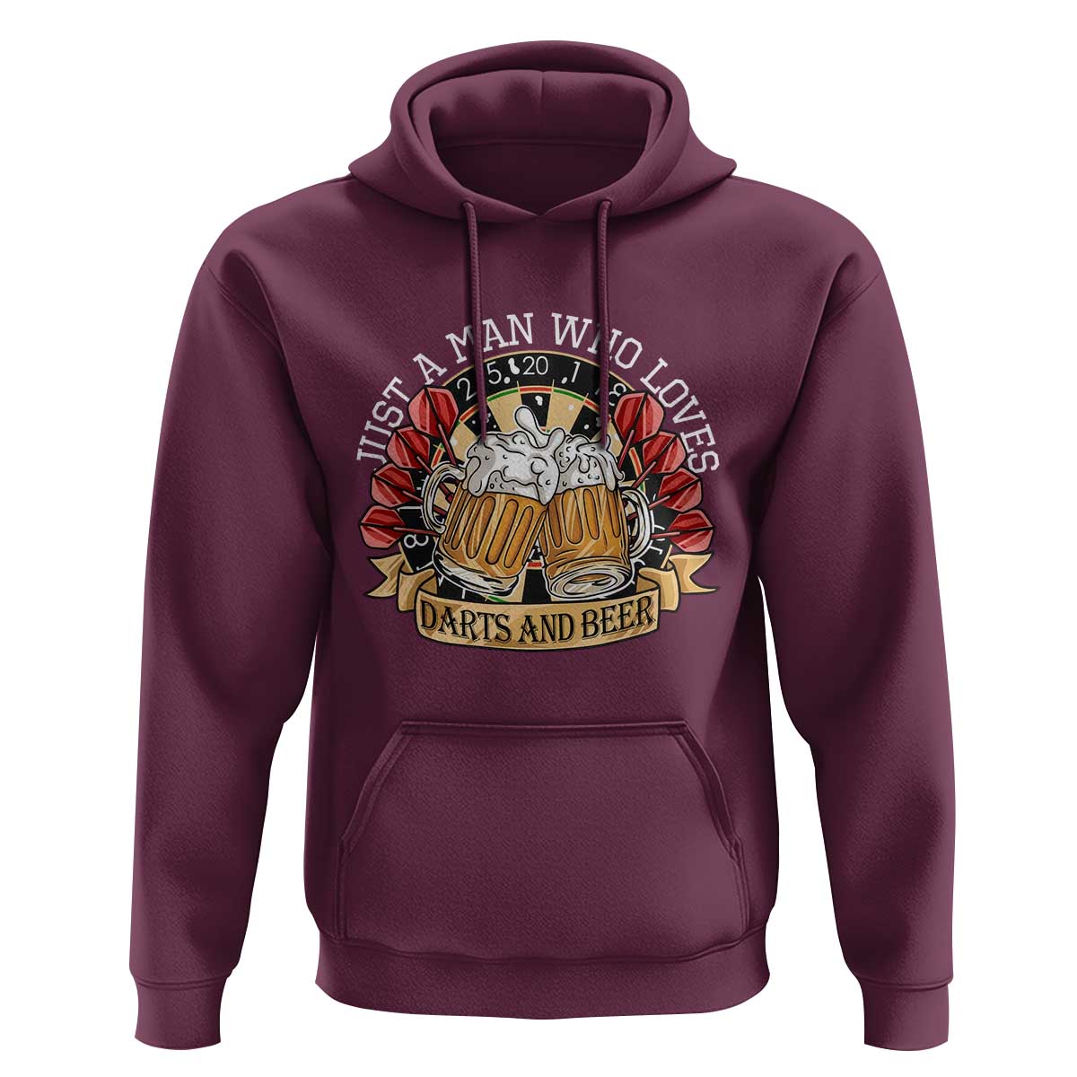 Just A Man Who Loves Darts And Beer Hoodie Funny Dart Player - Wonder Print Shop
