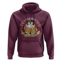 Just A Man Who Loves Darts And Beer Hoodie Funny Dart Player - Wonder Print Shop