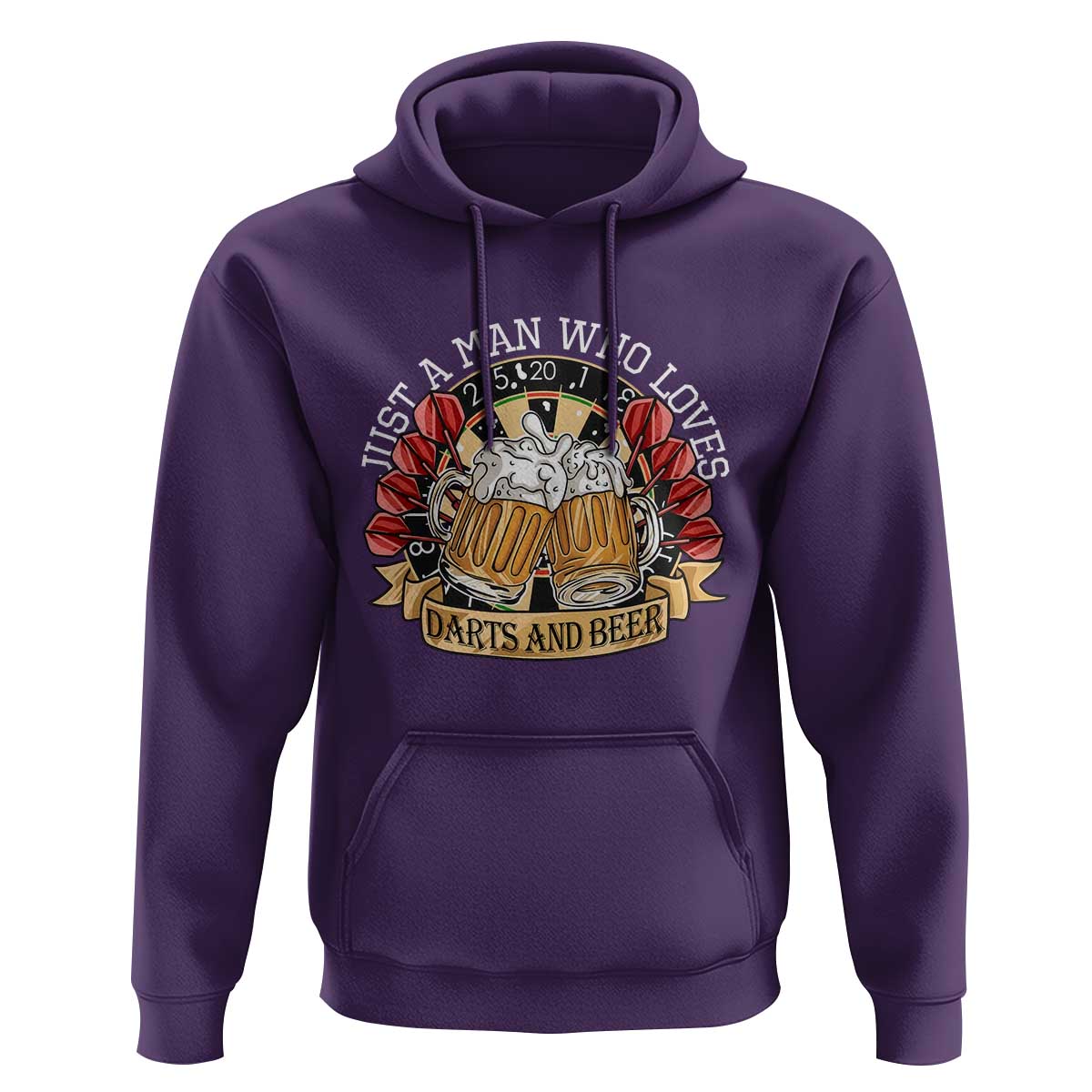 Just A Man Who Loves Darts And Beer Hoodie Funny Dart Player - Wonder Print Shop